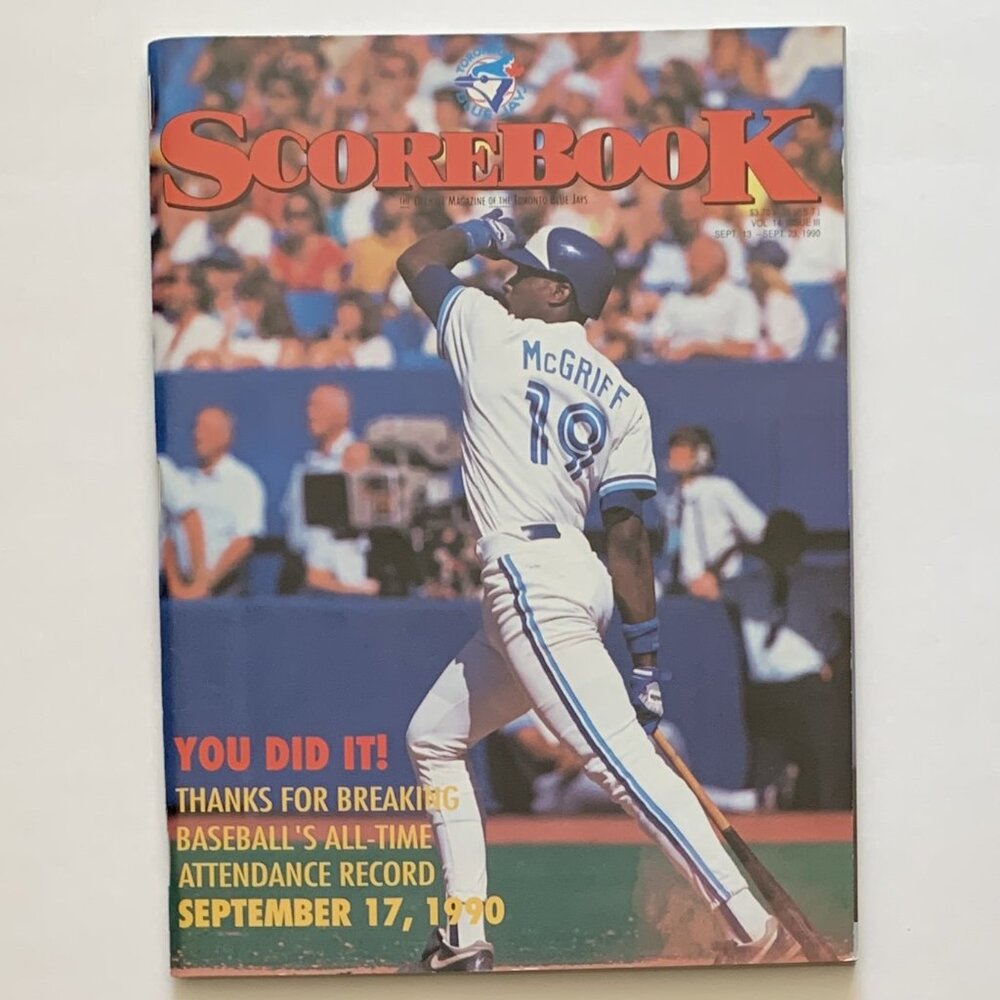 Toronto Blue Jays Vintage 1990 Scorebook Magazine Special Edition September 17